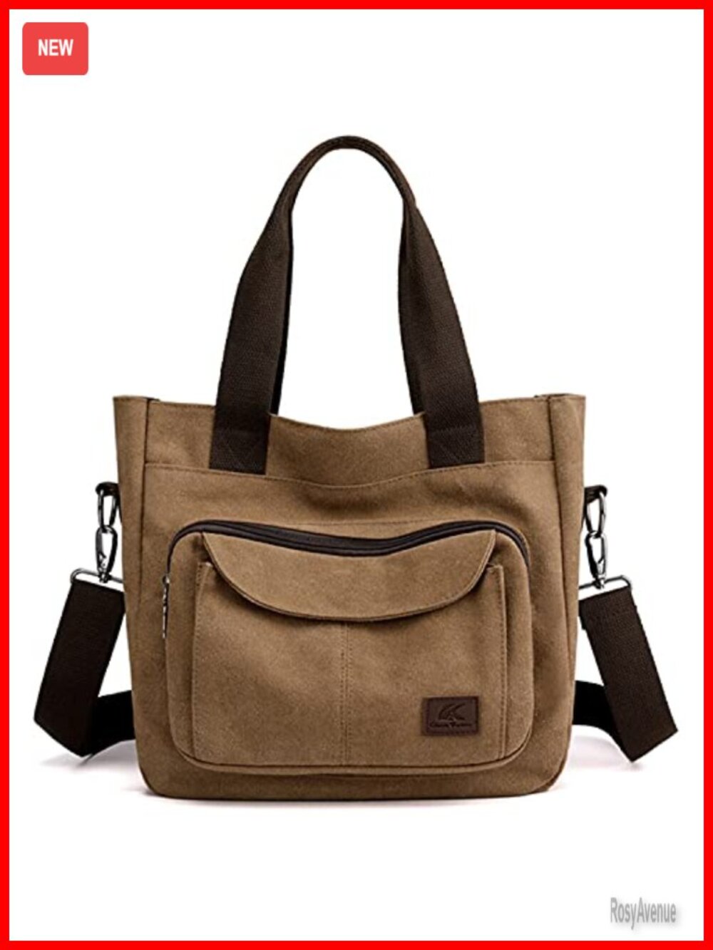 Canvas Tote Purse Crossbody Bag Small Handbag Multi-Pocket Top Handle Work Bag